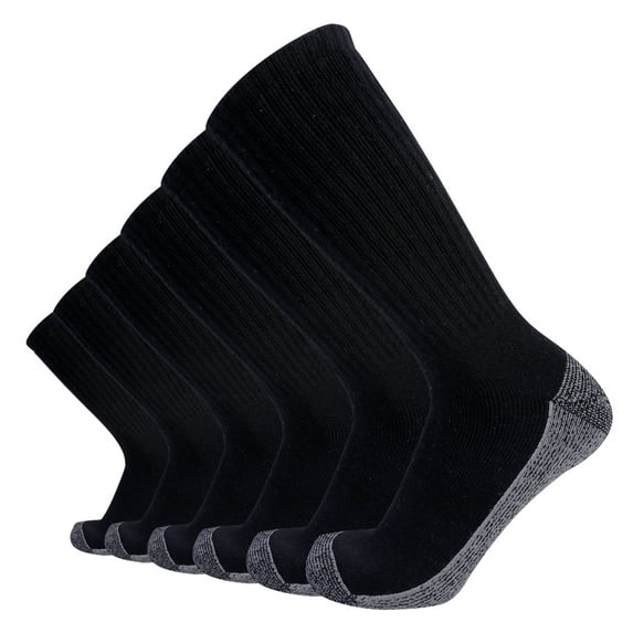 EnerWear 6P Pack Men's Cotton Moisture Wicking Cushion Low Cut Socks (10-13/Shoe: 6-12, Black)