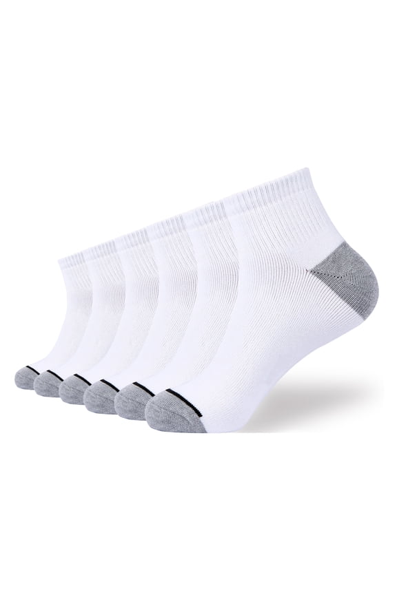 6-Pack Men's Cotton Moisture Wicking Cushion Low Cut Socks