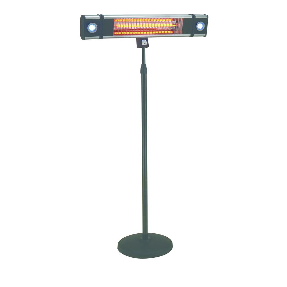 Black Adjustable Electric Outdoor Heater with LED and Remote