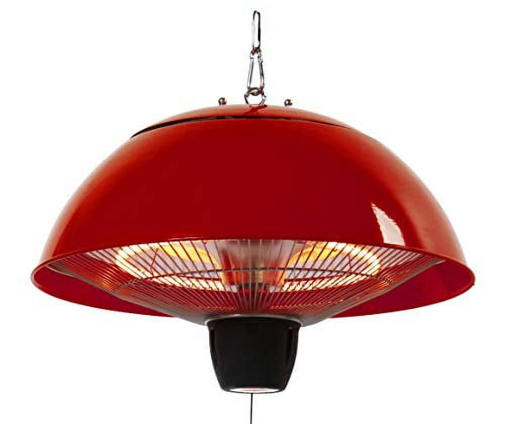 Energ+ Infrared Electric Outdoor Heater, Hanging Patio Heater, 2 Settings for Radiant Heat, Waterproof and Dust Resistant, Red