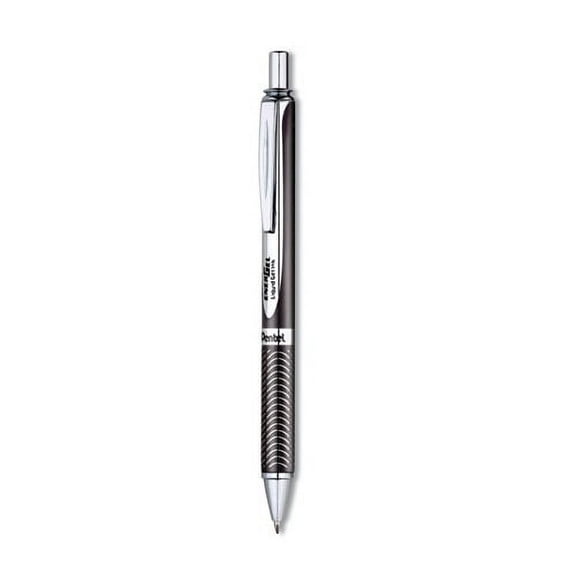 Energel Alloy Rt Gel Pen, Retractable, Medium 0.7 Mm, Black Ink, Black Barrel | Bundle of 10 Each