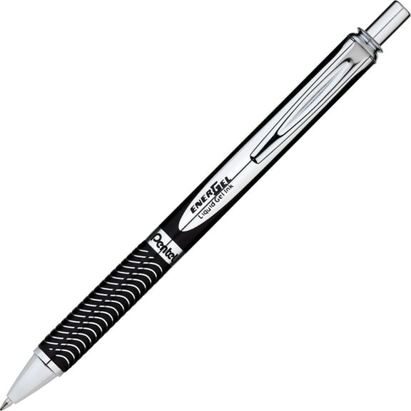 Energel Alloy Rt Gel Pen, Retractable, Medium 0.7 Mm, Black Ink, Black Barrel | Bundle of 5 Each