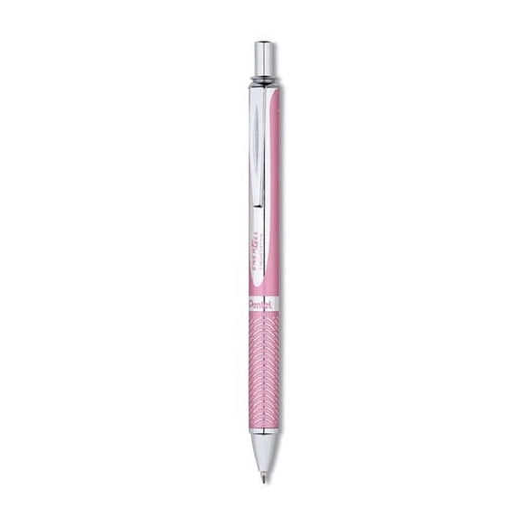Energel Alloy Rt Gel Pen, Retractable, Medium 0.7 Mm, Black Ink, Pink Barrel | Bundle of 2 Each