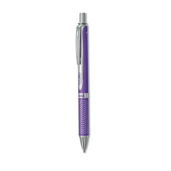 Energel Alloy Rt Gel Pen, Retractable, Medium 0.7 Mm, Violet Ink, Violet Barrel | Bundle of 10 Each