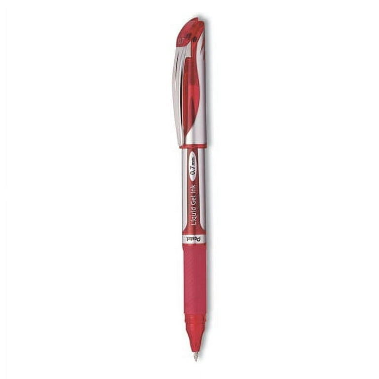 EnerGel Deluxe Gel Pen, Stick, Medium 0.7 mm, Red Ink, Silver/Red Barrel, Dozen EnerGel Deluxe Gel Pen, Stick, Medium 0.7 mm, Red Ink, Silver/Red Barrel, Dozen