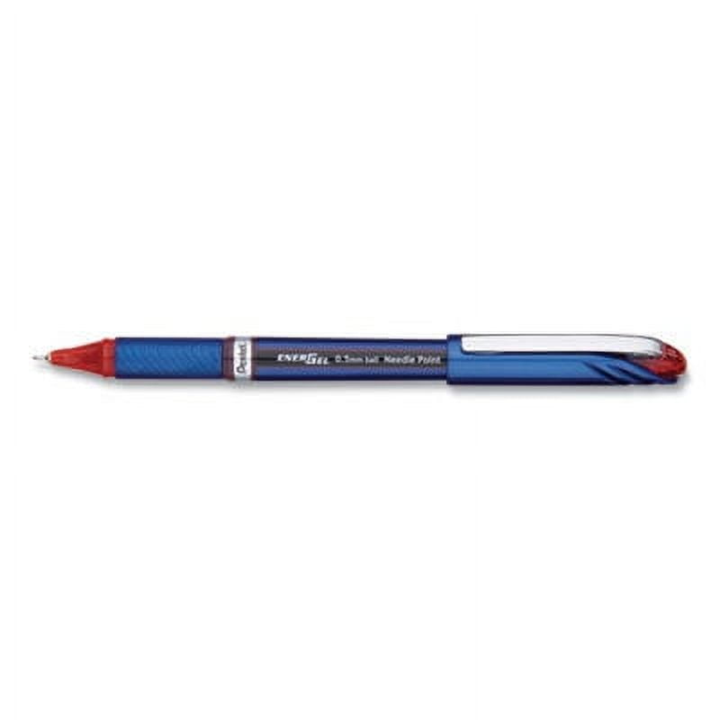 EnerGel NV Stick Gel Pen 0.5 mm Needle Tip, Red Ink/Barrel, Dozen