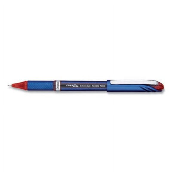 EnerGel NV Stick Gel Pen 0.5 mm Needle Tip, Red Ink/Barrel, Dozen
