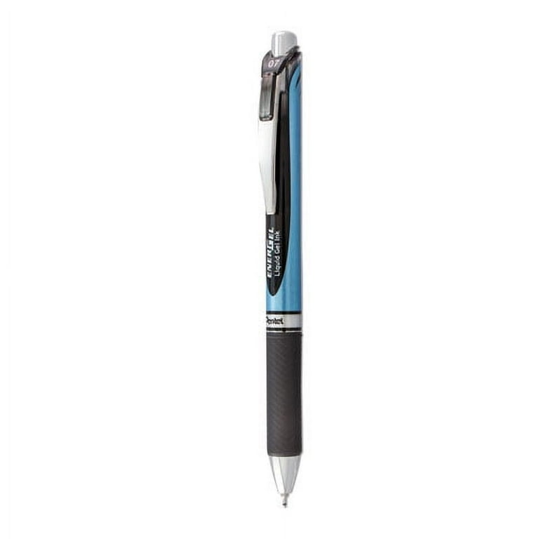 EnerGel RTX Gel Pen, Retractable, Medium 0.7 mm Needle Tip, Black Ink, Black/Blue Barrel EnerGel RTX Gel Pen, Retractable, Medium 0.7 mm Needle Tip, Black Ink, Black/Blue Barrel
