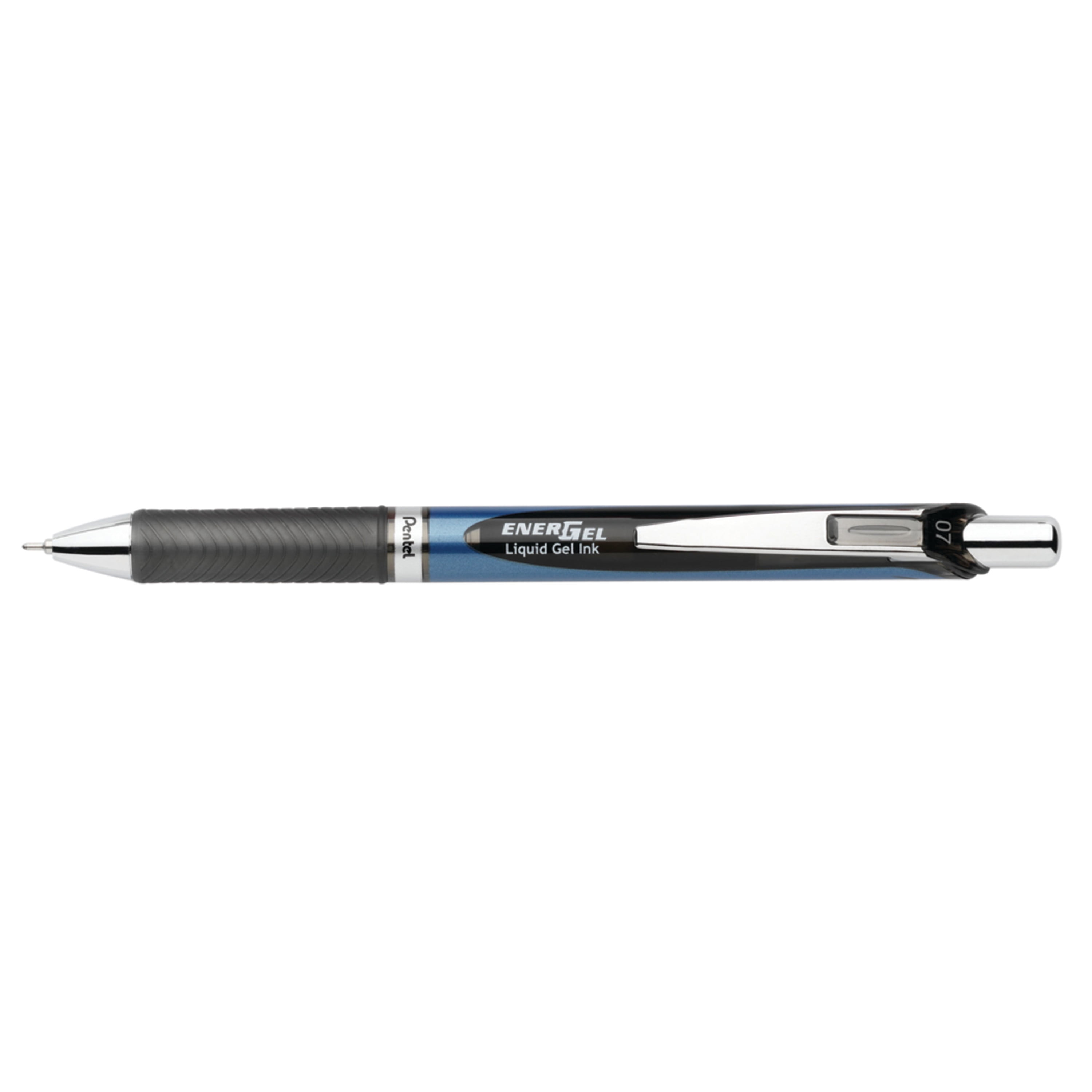 Energel Rtx Gel Pen, Retractable, Medium 0.7 Mm Needle Tip, Black Ink,  Black/gray Barrel