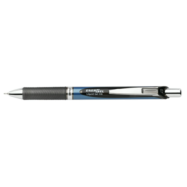 Energel Rtx Gel Pen, Retractable, Medium 0.7 Mm Needle Tip, Black Ink,  Black/gray Barrel | Bundle of 5 Each