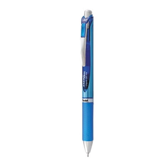 Energel Rtx Gel Pen, Retractable, Medium 0.7 Mm Needle Tip, Blue Ink, Blue/gray Barrel | Bundle of 2 Each