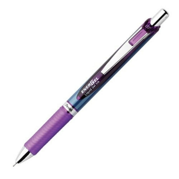 Pentel EnerGel RTX Liquid Gel Pen Medium Pen Point - 0.7 mm Pen Point Size - Needle Pen Point Style - Refillable - Retractable - Violet Gel-based Ink - Blue Barrel - Stainless Steel Tip - 1 Each