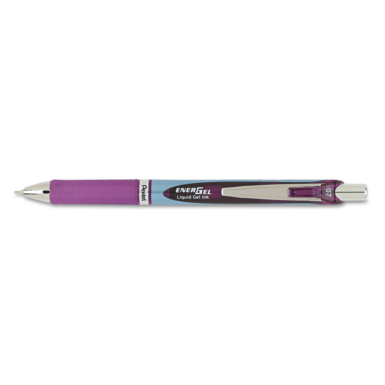 EnerGel RTX Gel Pen, Retractable, Medium 0.7 mm, Violet Ink, Violet/Gray Barrel EnerGel RTX Gel Pen, Retractable, Medium 0.7 mm, Violet Ink, Violet/Gray Barrel