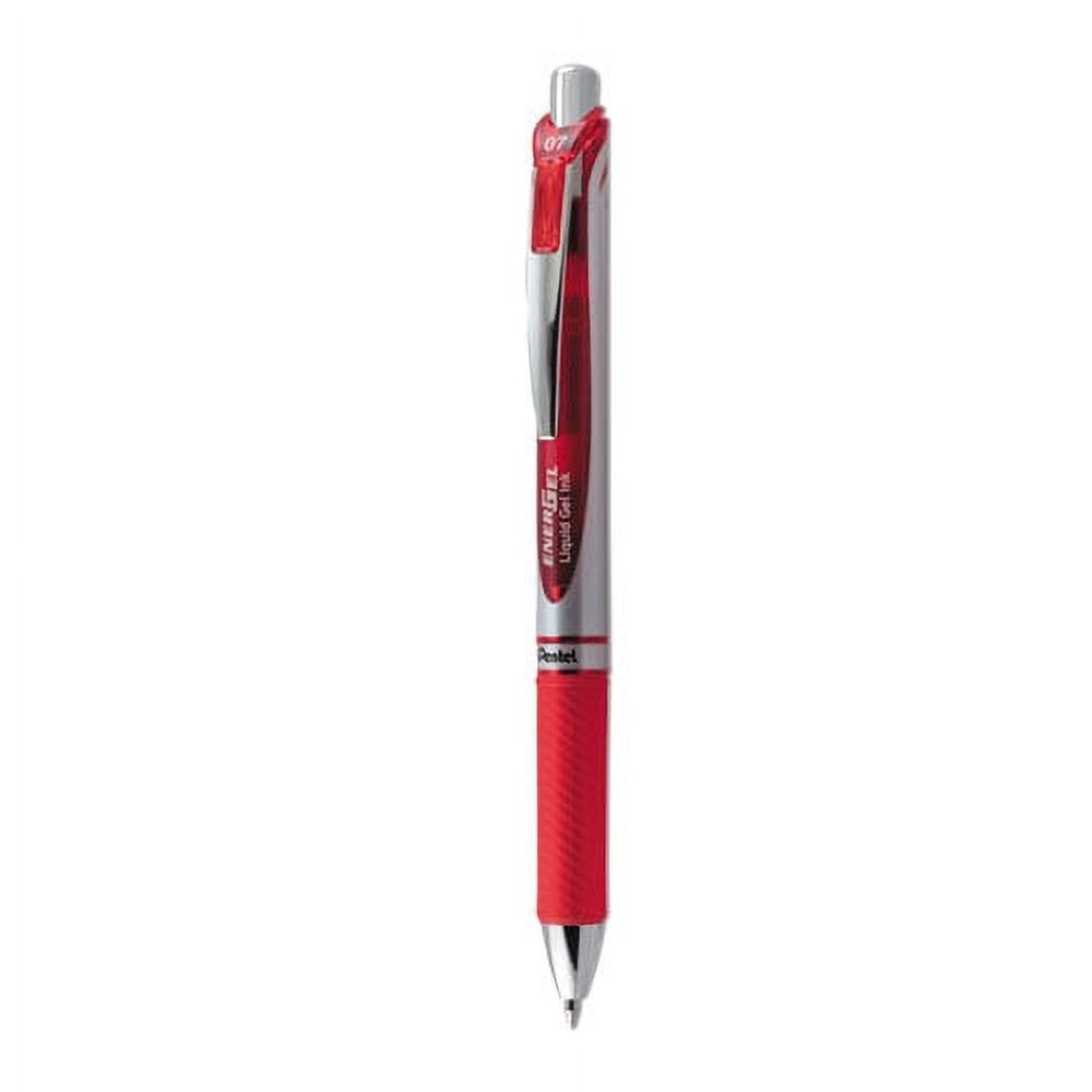 Energel Rtx Gel Pen, Retractable, Medium 0.7 Mm, Red Ink, Red/gray Barrel | Bundle of 10 Each