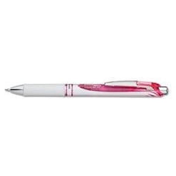 Energel Rtx Retractable Liquid Gel Pen, .7mm, White/pink Barrel, Pink Ink
