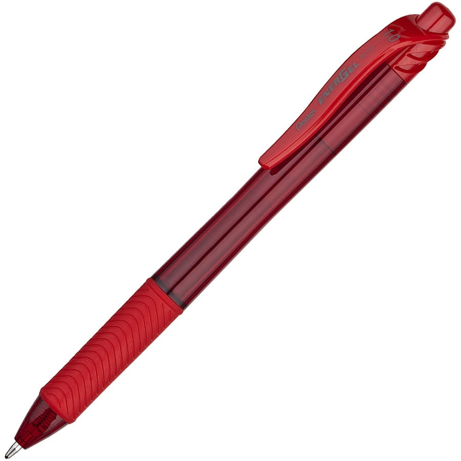 Energel-X Gel Pen, Retractable, Bold 1 Mm, Red Ink, Translucent Red Barrel, Dozen | Bundle of 5 Dozen