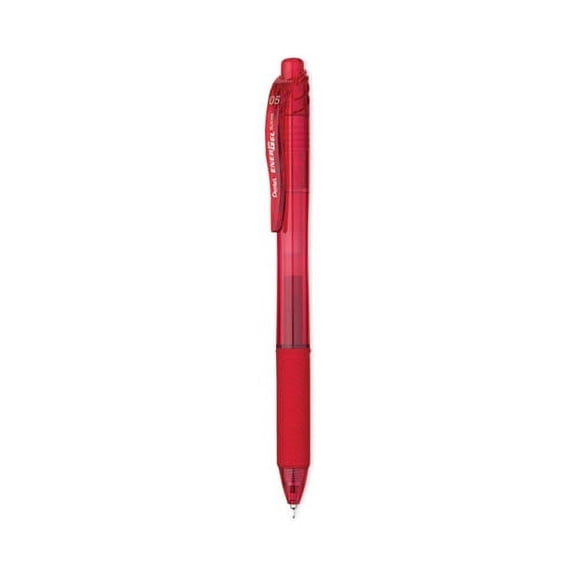 Energel-X Gel Pen, Retractable, Fine 0.5 Mm Needle Tip, Red Ink, Red Barrel, Dozen | Bundle of 2 Dozen