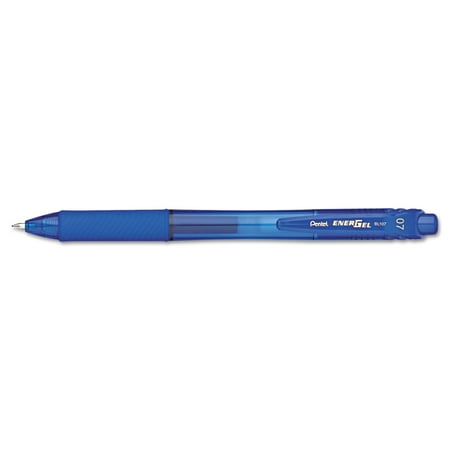 Pentel EnerGel-X Retractable Roller Gel Pen .7mm Blue Barrel/Ink Dozen BL107C