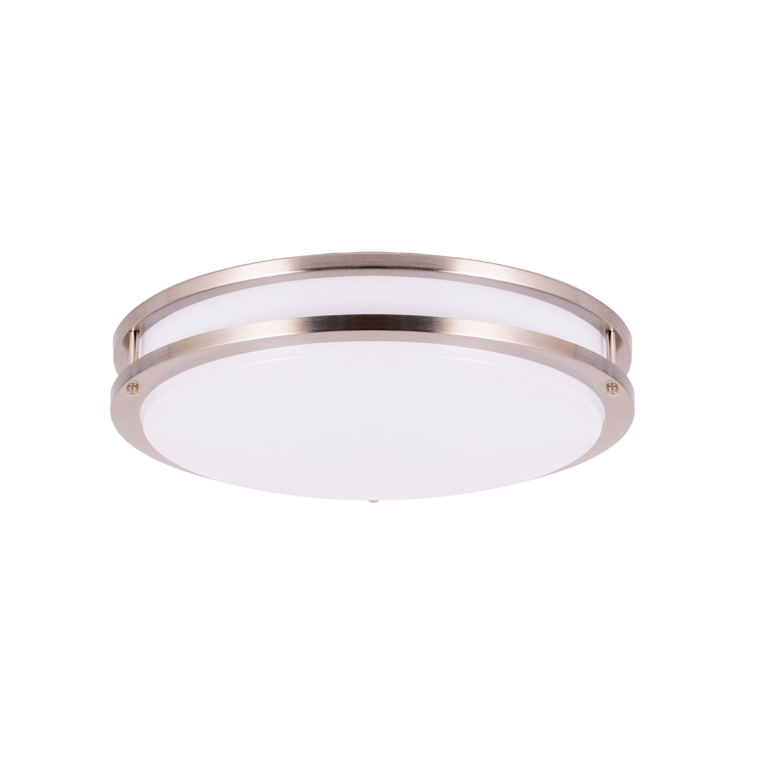 12" Brushed Nickel Round LED Flush Mount Ceiling Light