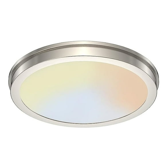 Energetic 14 inch LED Ceiling Light, Dimmable Modern Flush Mount, 3 CCT Color Selectable, Round Ultra-Thin Fixture, Brushed Nickel, Energy Star