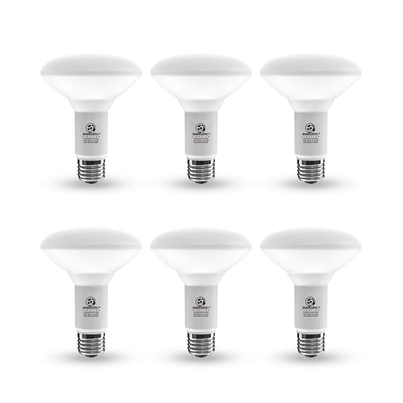 Energetic BR30 LED Flood Light Bulbs, 8W, 5000K Daylight, E26 Base, Recessed Lighting, 6-Pack
