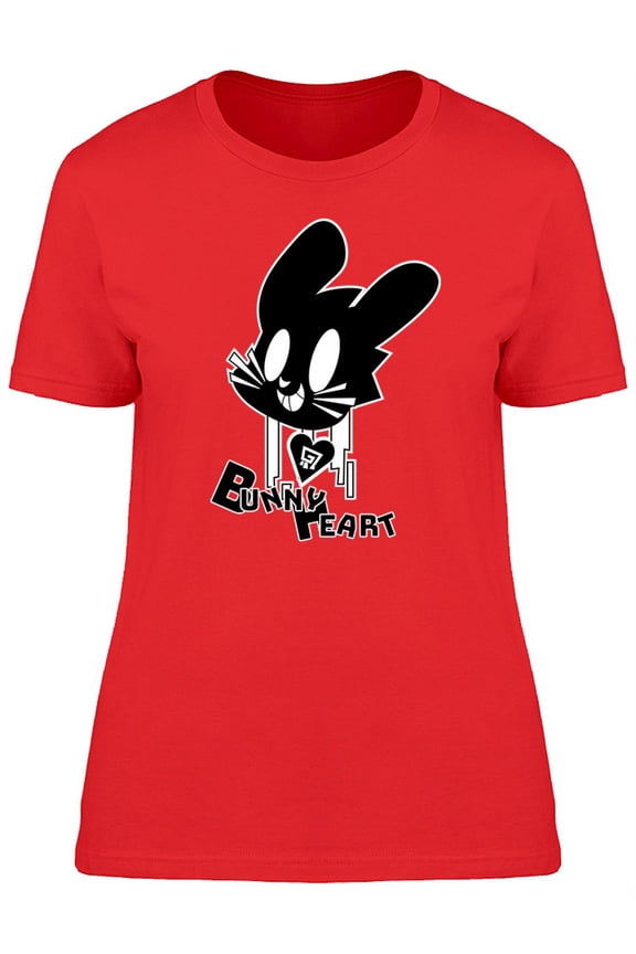 Energetic And Trouble Maker Bunny Heart In One Ink Women's Red T-shirt