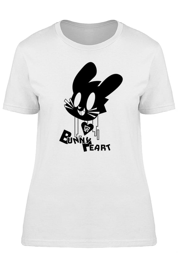 Energetic And Trouble Maker Bunny Heart In One Ink Women's White T-shirt