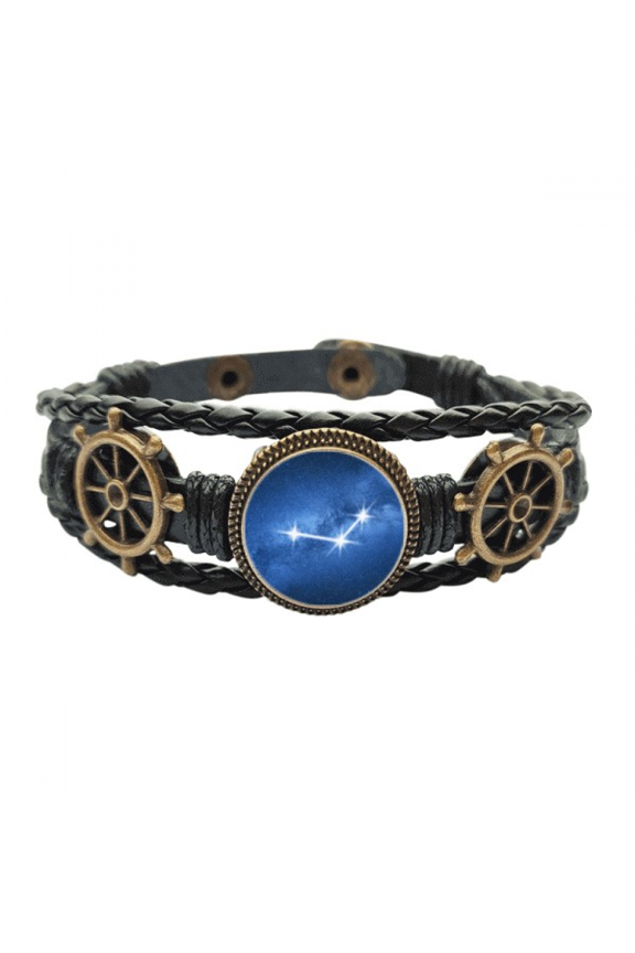 Energetic Beautiful Lucky Stars Leather Braided Ocean Bracelet Wristband
