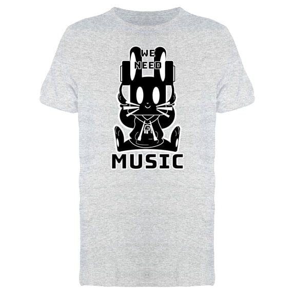 Energetic Bunny Heart And Text We Need Music Men's Athletic Heather T-shirt