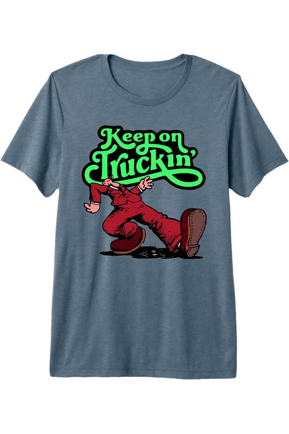 Energetic Cartoon Character Keep on Truckin Premium Tri-Blend T-Shirt for Comfort and Style
