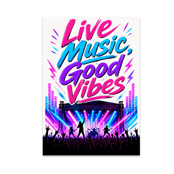 Energetic Concert Wall Art - Live Music Enthusiast - 13x19 Poster Print