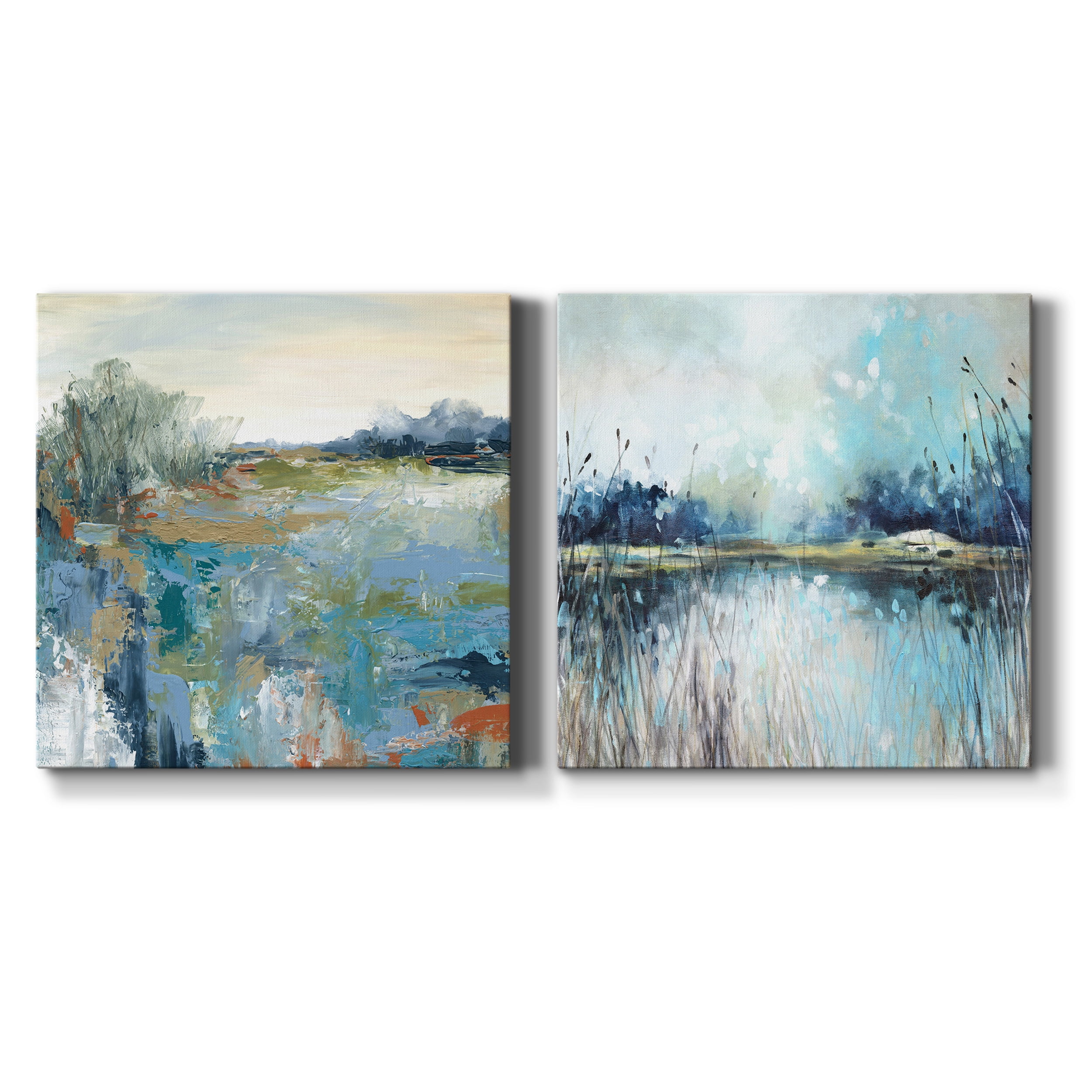 Energetic Earth - Premium Gallery Wrapped Canvas - Ready to Hang Set of 2 - 40 x 40 Each
