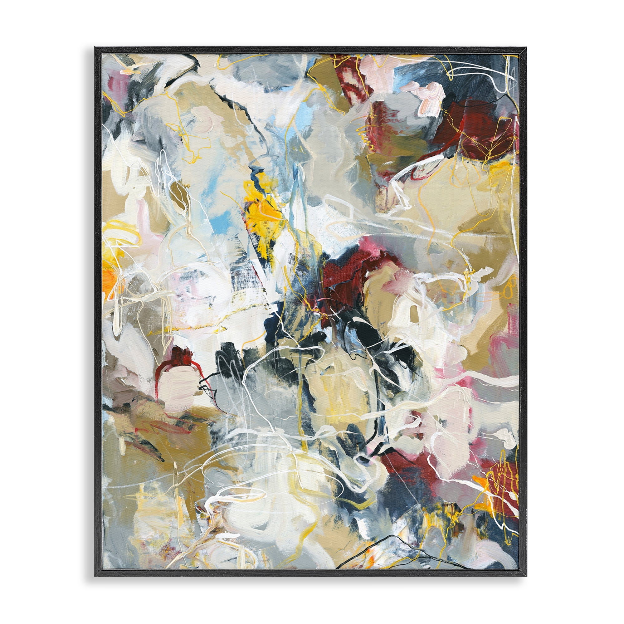 Energetic Frequency Abstract Black Framed Giclee Art, design by Design Fabrikken