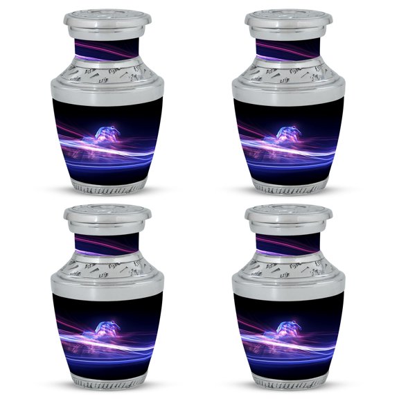 Energetic Light Surfing Gentle Repose - Miniature Urn for Restful Remembrance - Keepsake for Ashes - Funeral Urns For Human Ashes - Memorial Urns 3 Inch, Set Of 4