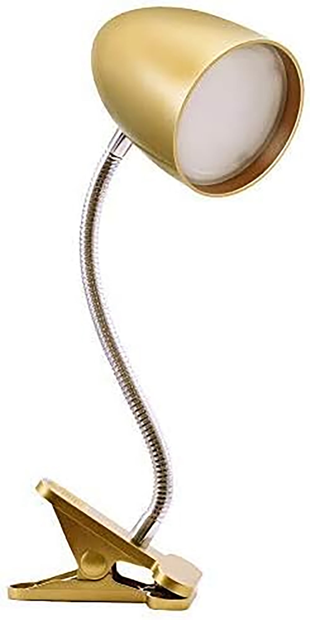 Gold Adjustable Clip-On Arc Lamp with Integrated LED