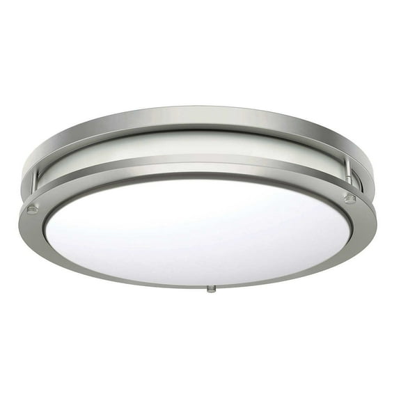 Energetic Lighting 14" LED Flush Mount Light Fixture, Brushed Nickel