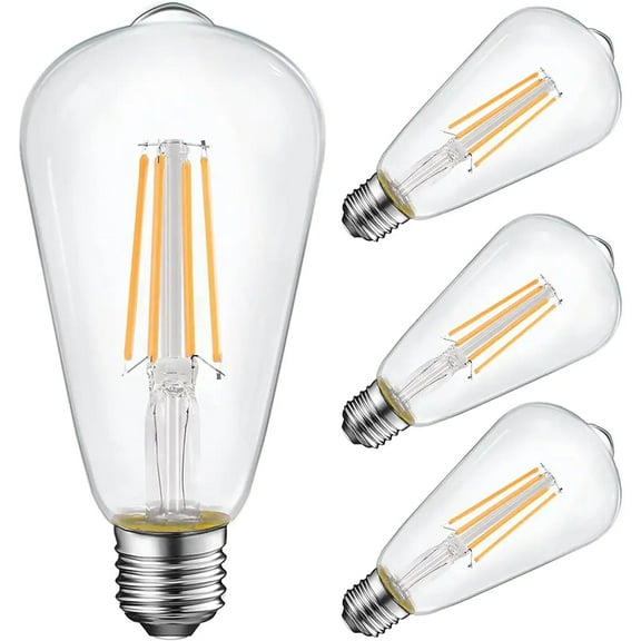 Energetic ST19 LED Vintage Edison Light Bulb, 7W Non-Dimmable, 5000K Daylight, 4-Pack