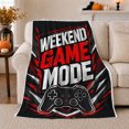 thumbnail image 1 of Energetic Weekend Game Mode Gamer Art, Cozy Friendship Quote Scene, Warm Flannel Blanket for Living Room and Reading Nook, Art Lovers Friendship Gift, Artistic Home Decor, 1 of 9