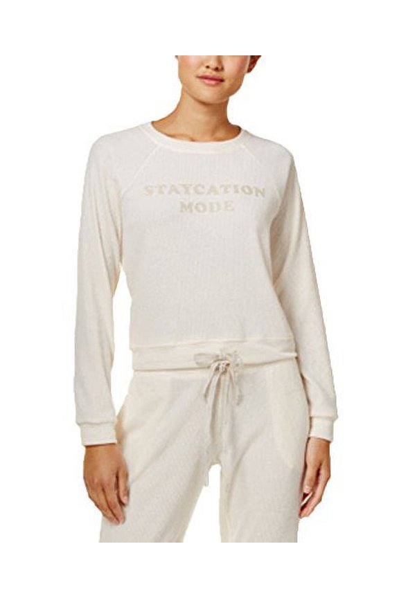 Juniors' Graphic Sweatshirt (Heather Oatmeal, M)