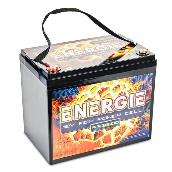 Energie PR3600 3600 Watt 12V Power Cell Battery, High-Output AGM Auxiliary Power Cell for Car Audio Systems