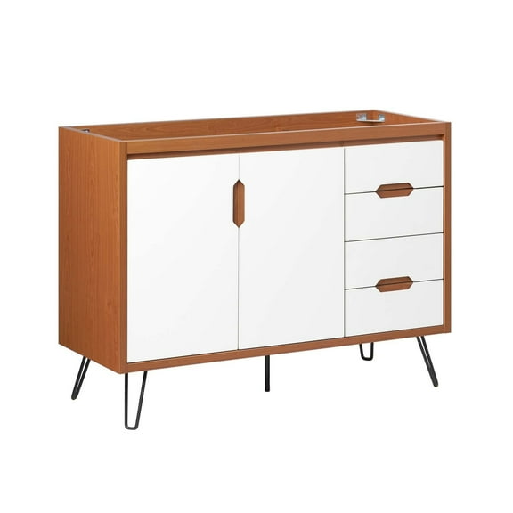 Energize 48" Single Sink Compatible (Not Included) Bathroom Vanity Cabinet in Cherry White