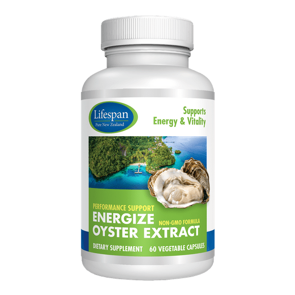 Lifespan NZ Oyster Extract Supplement with Zinc & Taurine - Wellness, Energy & Immune Support - 500mg, 60 Capsules