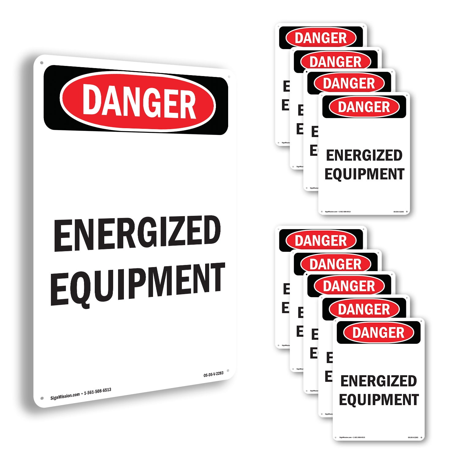 Energized Equipment OSHA Danger Rigid Plastic Sign 24 Inch x 18 Inch ...