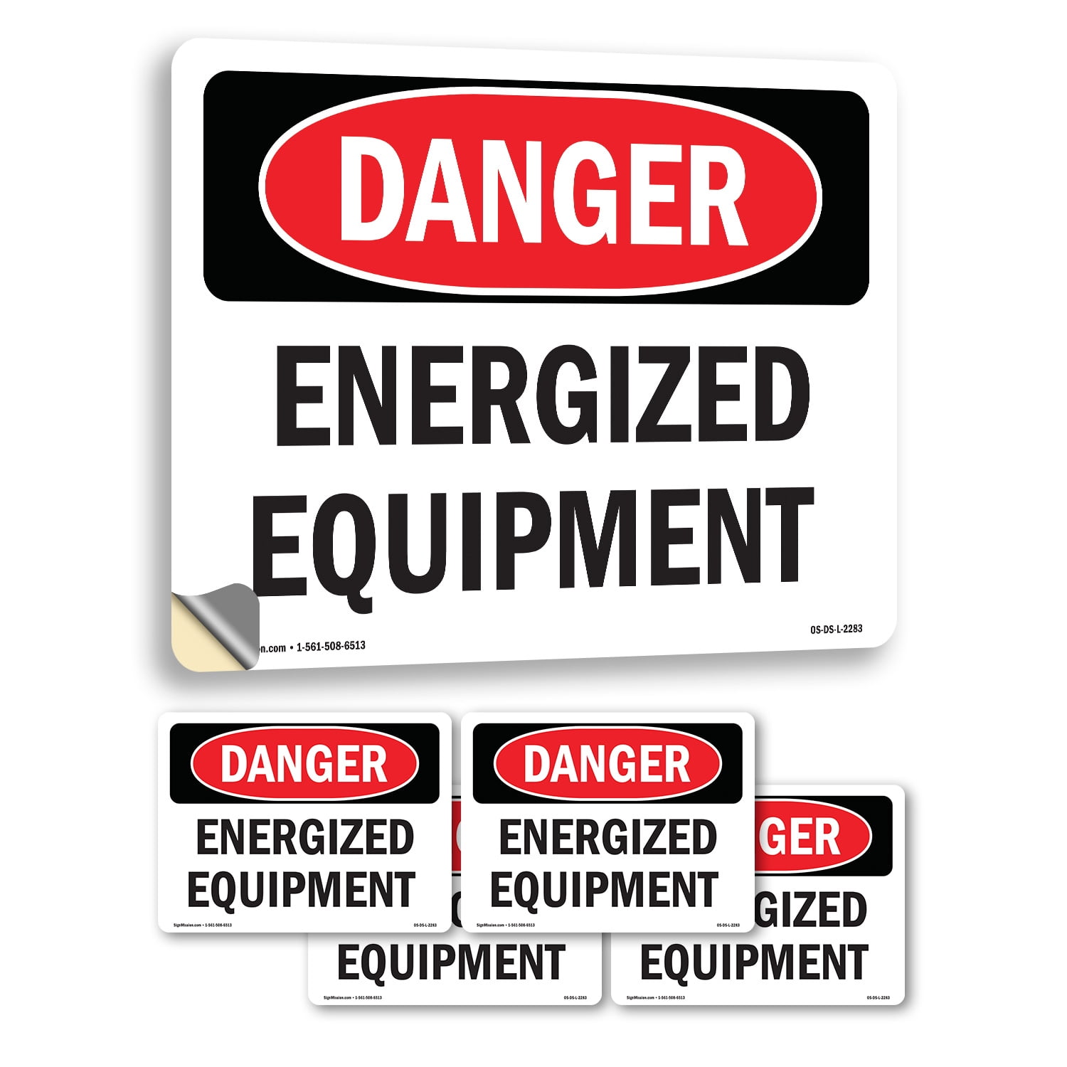 Energized Equipment OSHA Danger Vinyl Decal Label 10 Inch x 7 Inch - 5 ...