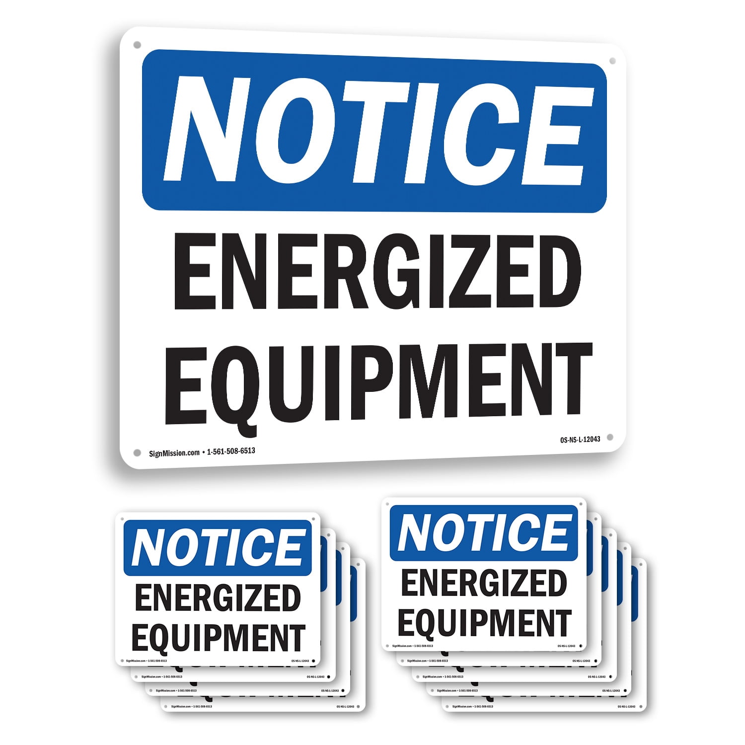 Energized Equipment OSHA Notice Rigid Plastic Sign 24 Inch x 18 Inch ...