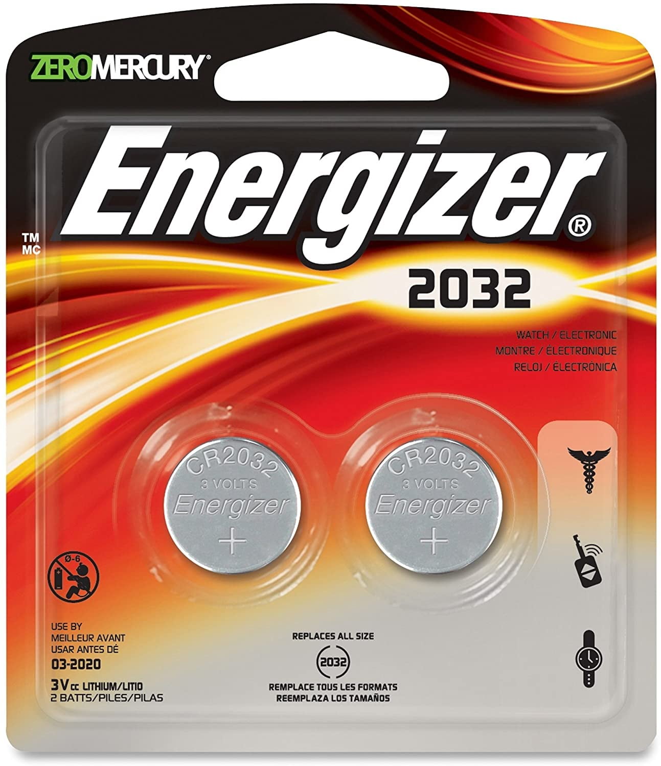 Energizer 3-Volt Coin Lithium Batteries CR2450 6 PK
