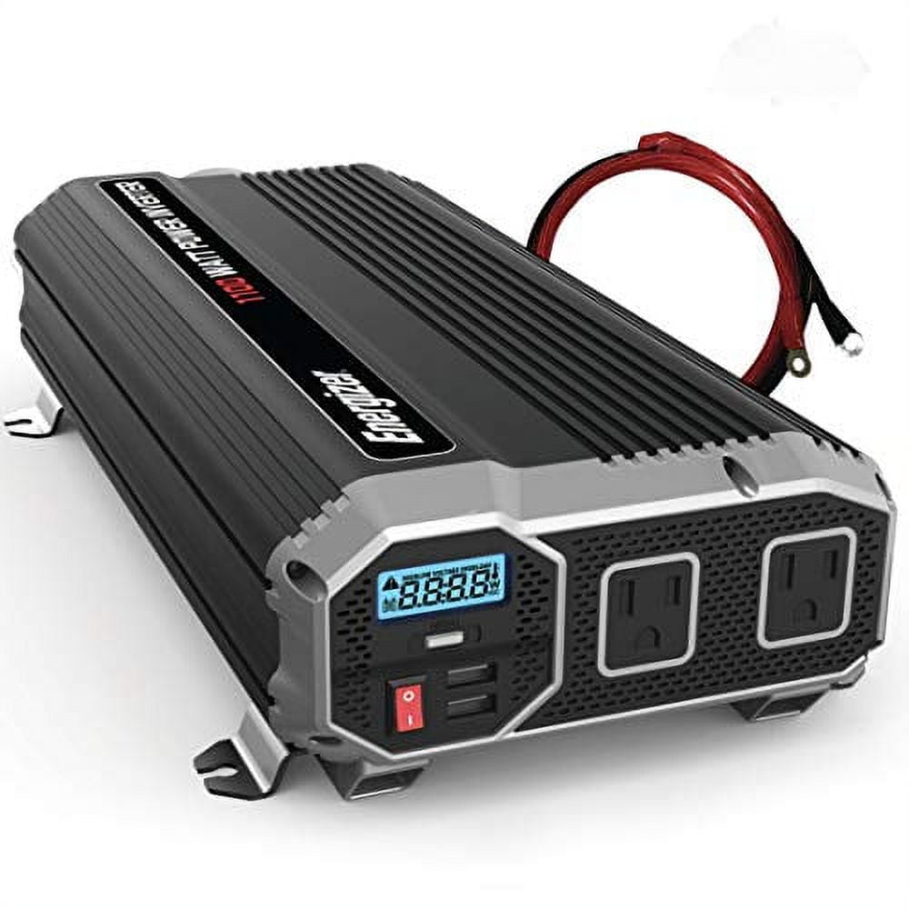 Energizer 2000 Watts Power Inverter Modified Sine Wave Car Inverter, 12v to  110v, Two AC Outlets, Two USB Ports (2.4 Amp), DC to AC Converter, Battery  Cables Included – ETL Approved Under