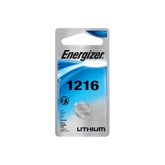 Energizer CR1216 Lithium Coin Batteries (1 Pack), 1216 Long Lasting Power for Watches, Key Fobs, Medical Devices and more