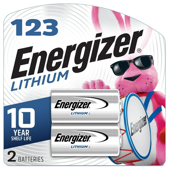 Energizer 123 3V Lithium Photo Batteries (2 Pack), CR123A High Power Lithium Batteries Compatible with Cameras, Flashlights, Electronics and More