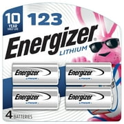 Energizer 123 Lithium Batteries (4 Pack), 3V Photo Batteries